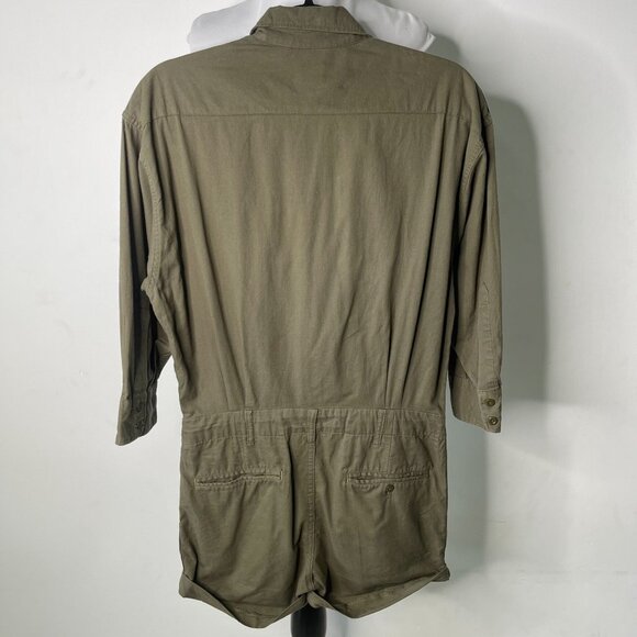 NLST ARMY Women's Dark Green Button Down 3/4 Sleeve Romper Size Small - Picture 5 of 8